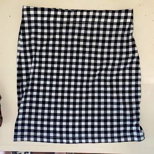 Black and White Checkered Pencil Skirt